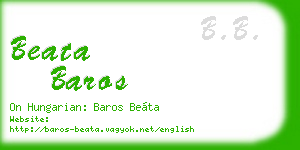 beata baros business card